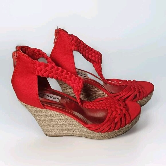 Steve Madden Wedge Spadrille  Sandals Size 7.5 - Picture 1 of 8